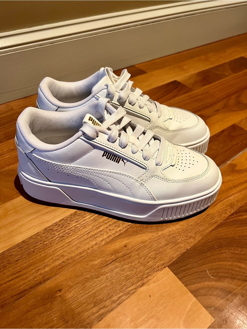 Puma White Platform Lace-Up Sneakers - Picture 3 of 7